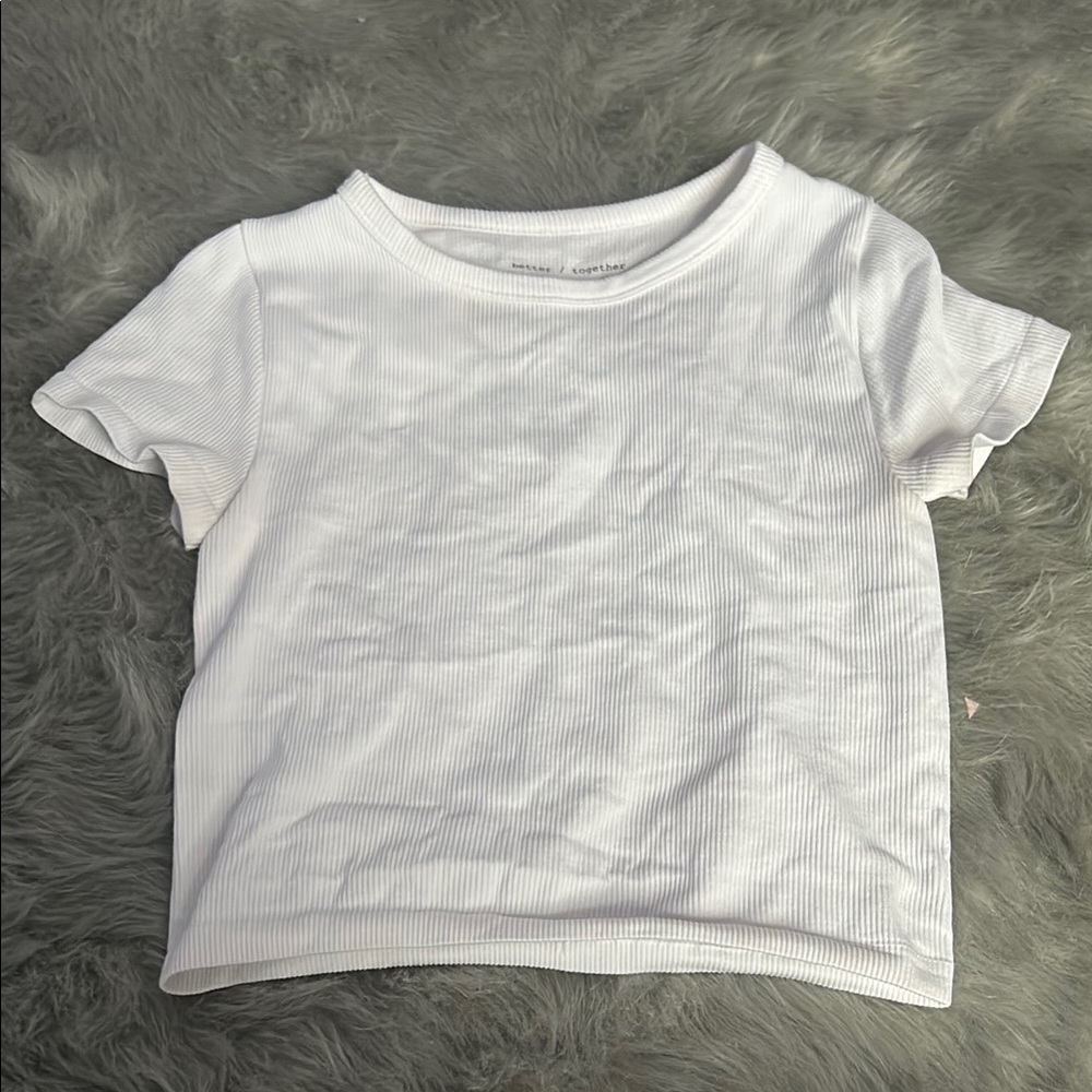 White Short Sleeve Cropped Tee